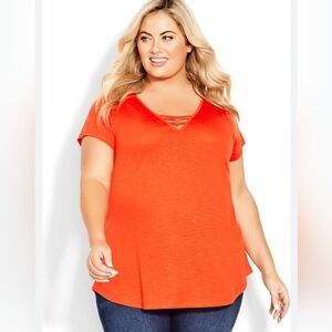 NWT - Avenue Bright Orange V-Neck Top – Plus Size 22/24